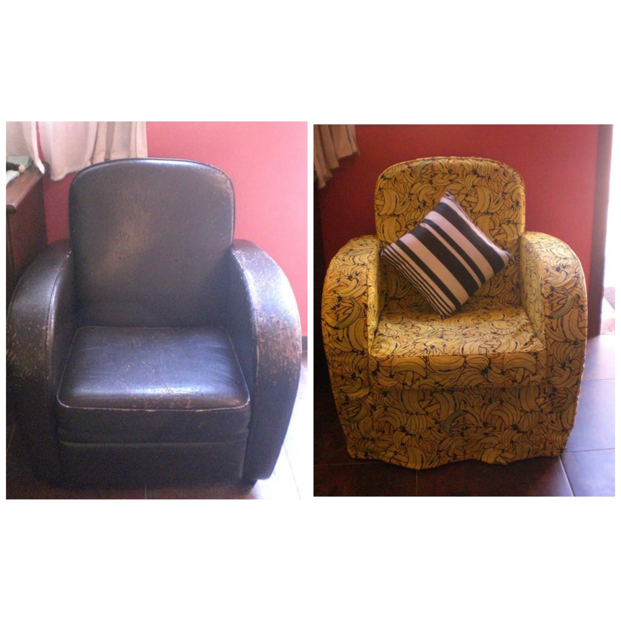Par de poltronas encapadas na sala